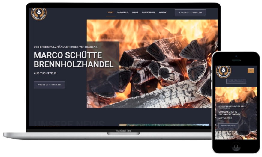 Website für Marco Schütte Brennholzhandel