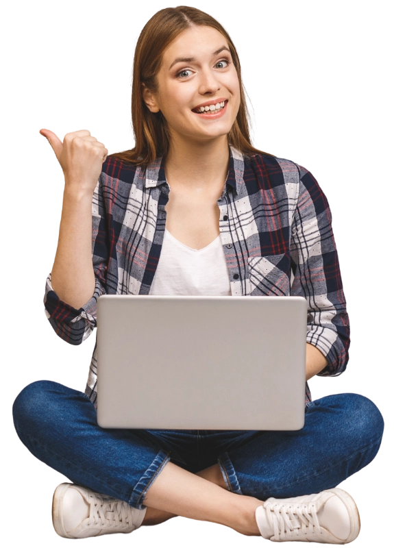 Frau mit Laptop